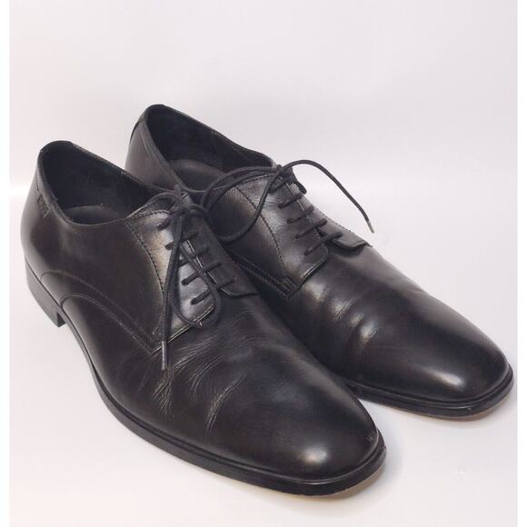 BOSS Hugo Boss Almond Toe Lace Up Oxford Dress Shoes Black...